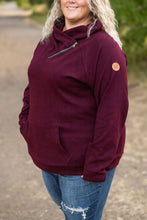 Load image into Gallery viewer, Classic Zoey Zip Cowl Sweatshirt - Burgundy
