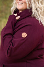 Load image into Gallery viewer, Classic Zoey Zip Cowl Sweatshirt - Burgundy
