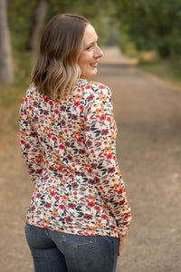 Blair Long Sleeve Top in Red Floral