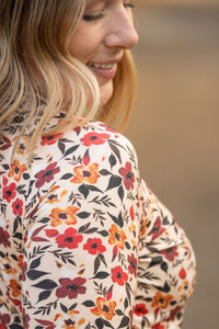 Blair Long Sleeve Top in Red Floral