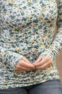 Blair Long Sleeve Top in Green Floral