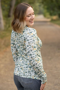 Blair Long Sleeve Top in Green Floral