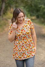 Load image into Gallery viewer, Sarah Ruffle Short Sleeve Top - Fall Floral
