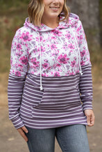 Load image into Gallery viewer, Hailey Pullover Hoodie - Pink Floral and Stripes
