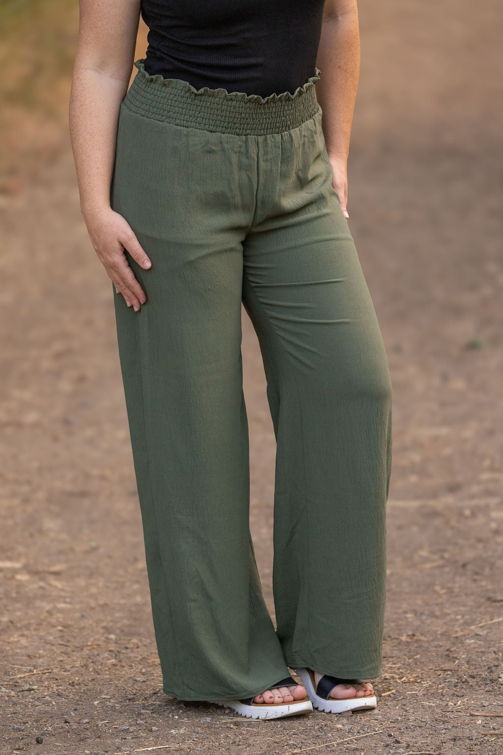 Presley Palazzo Pants - Olive