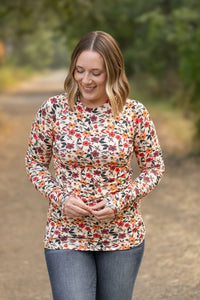 Blair Long Sleeve Top in Red Floral