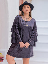 Load image into Gallery viewer, Round Neck Flounce Sleeve Mini Dress
