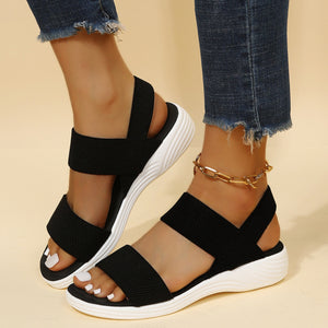 Rubber Open Toe Low Heel Sandals  (multiple color options)