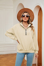 Load image into Gallery viewer, Half-Zip Dropped Shoulder Sweatshirt (multiple color options)
