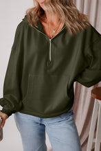 Load image into Gallery viewer, Pocketed Half Zip Dropped Shoulder Hoodie (multiple color options)
