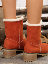 Load image into Gallery viewer, Thermal Fuzzy Block Heel Boots (multiple color options)
