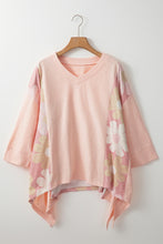 Load image into Gallery viewer, Slit Floral V-Neck Three-Quarter Sleeve Top (2 color options)
