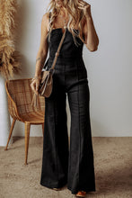 Load image into Gallery viewer, Spaghetti Straps Flare Denim Jumpsuit
