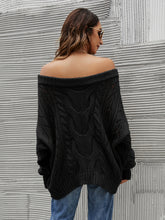 Load image into Gallery viewer, Cable Knit Openwork Off-Shoulder Sweater (multiple color options)
