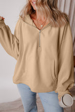 Load image into Gallery viewer, Pocketed Half Zip Dropped Shoulder Hoodie (multiple color options)
