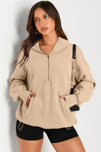 Load image into Gallery viewer, Pocketed Half Zip Long Sleeve Hoodie (multiple color options)
