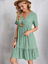 Load image into Gallery viewer, V-Neck Short Sleeve Dress (multiple color options)
