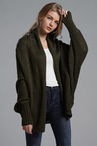 Open Front Batwing Sleeve Cardigan (multiple color options)