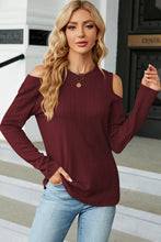 Load image into Gallery viewer, Round Neck Cold Shoulder T-Shirt (multiple color options)
