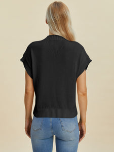 Mock Neck Short Sleeve Sweater (multiple color options)