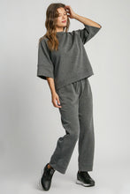 Load image into Gallery viewer, Drawstring Wide Leg Pants with Pockets in Dark Grey
