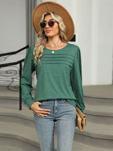 Round Neck Long Sleeve Top (multiple color options)