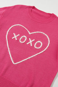 XOXO Round Neck Drop Shoulder Sweater (2 color options)