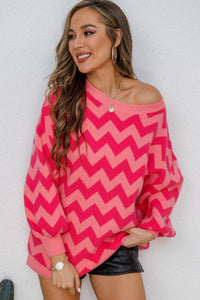 Chevron Lantern Sleeve Tunic Sweater (multiple color options)