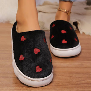 Heart Round Toe Flat Slippers (2 color options)