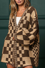 Load image into Gallery viewer, Checkered Open Front Long Sleeve Cardigan (multiple color options)
