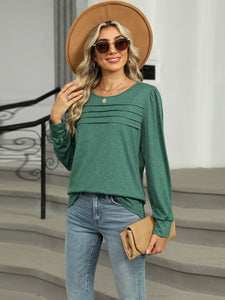 Round Neck Long Sleeve Top (multiple color options)