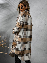 Load image into Gallery viewer, Plaid Collared Neck Long Sleeve Coat (multiple color options)
