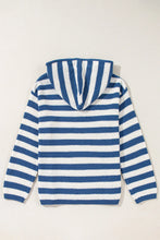 Load image into Gallery viewer, Drawstring Striped Long Sleeve Hooded Sweater (2 color options)
