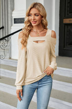 Load image into Gallery viewer, Cold Shoulder Square Neck Cutout Blouse (multiple color options)
