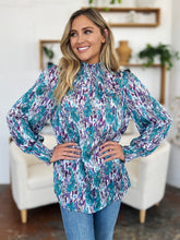 Load image into Gallery viewer, Printed Smocked Long Sleeve Blouse
