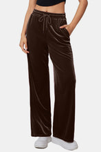 Load image into Gallery viewer, Drawstring Elastic Waist Straight Leg Pants (multiple color options)
