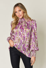 Load image into Gallery viewer, Printed Smocked Long Sleeve Blouse
