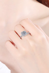 She's The One 2 Carat Moissanite Square Halo Ring