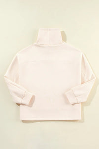 Drawstring Turtleneck Long Sleeve Sweatshirt (2 color options)