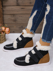 Faux Fur Round Toe Flat Boots (multiple color options)