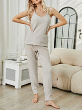 Load image into Gallery viewer, Fuzzy V-Neck Cami and Pants Lounge Set (multiple color options)
