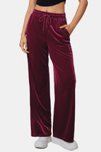 Load image into Gallery viewer, Drawstring Elastic Waist Straight Leg Pants (multiple color options)
