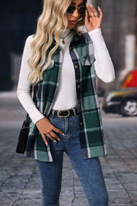 Plaid Button Up Vest (multiple color options)