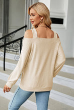 Load image into Gallery viewer, Cold Shoulder Square Neck Cutout Blouse (multiple color options)
