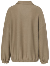 Load image into Gallery viewer, Half Zip Collared Neck Long Sleeve Sweatshirt (2 color options)
