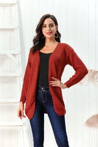 Open Front Long Sleeve Cardigan (multiple color options)