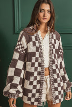 Load image into Gallery viewer, Checkered Open Front Long Sleeve Cardigan (multiple color options)
