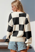 Load image into Gallery viewer, Checkered Dropped Shoulder Cardigan (2 color options)
