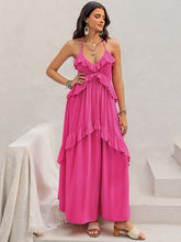 Load image into Gallery viewer, Ruffled Halter Neck Sleeveless Maxi Dress
