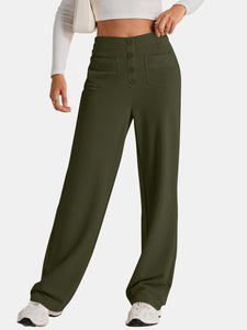 High Waist Wide Leg Pants (multiple color options)